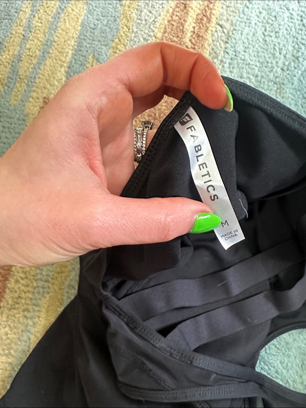 Fabletics Black Racerback Mesh-Panel Compression Dress - Picture 6 of 7